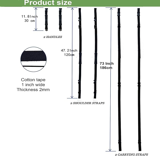 Moving Straps Carry Strap Lifting with Handle for 1 or 2 Mover | Adjustable and Strong | for Easy, Safe, Secure Carrying Boxes,Tent,Luggage,Beach Chairs,Book,Hand Shoulder Back,Black,Up to 100 LBS