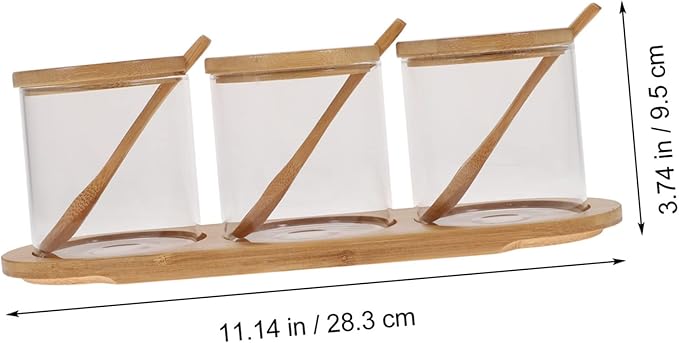 Condiment Containers Lids Glass Salt Jars Spice Containers for Kitchen Simple Practical Design