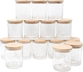 SHOWIN 10 OZ Thick Candle Jars for Making Candles 15 Pcs, Empty Jars with Wood Lids for Candle Making, Sample Container, Clear