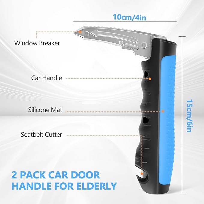 Kaiedos Car Door Handle for Elderly, 3-in-1 Car Handle Assist for Seniors, Portable Auto Cane Vehicle Support Handle, 500 lbs Capacity, Non-Slip Door Assist Bar