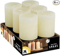 Spaas 6 Unscented Rustic Pillar Candles, Paraffin Wax Ivory, D 70 mm x H 130 mm