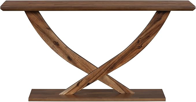 Modern Rustic Wood Console Table 57-Inch Entryway Sofa Table Home Accent Furniture for Living Room Entrance Hallway, Brown