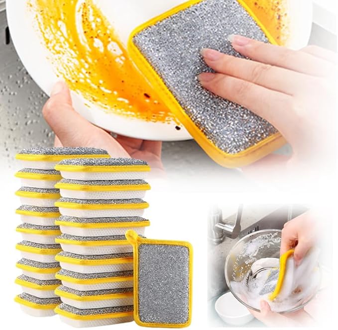 20PCS Multipurpose Dishwashing Rags, 2024 New Double Sided Sponge Kitchen Dishcloth, Multi-Purpose Absorbent Sponge Dishwashing Rags for Washing Dishes Cleaning Kitchen(3.54 * 5.31inch)