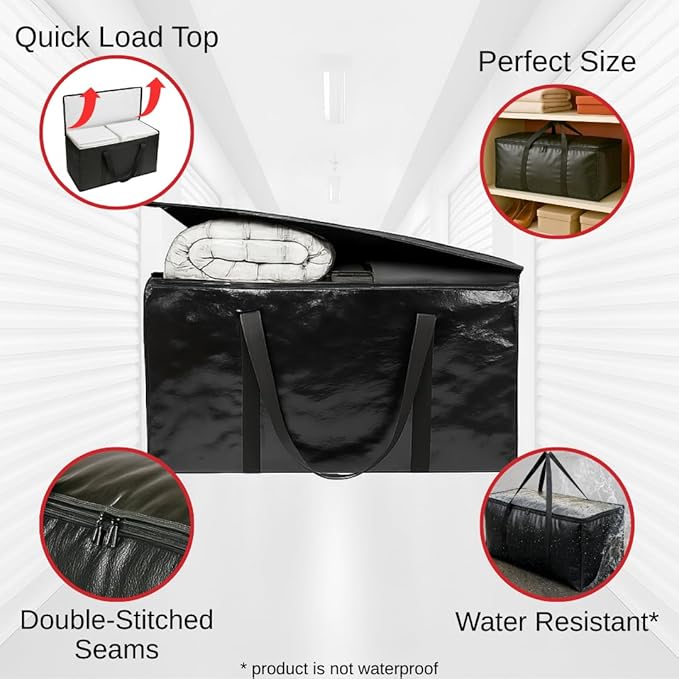 BAG-THAT! 8 - Pack Heavy Duty Large Moving Bags, with Strong Zipper and Comfortable Handles Durable & Sturdy Clothes packing Storage Bags Totes Bins Packing Moving Boxes College Supplies for moving.