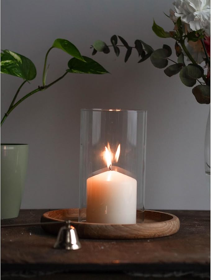 CANDWAX 3x3 Pillar Candle Set of 3 - Dripless Pillar Candles for Home - Elegant Ivory Candles for Relaxing Atmosphere