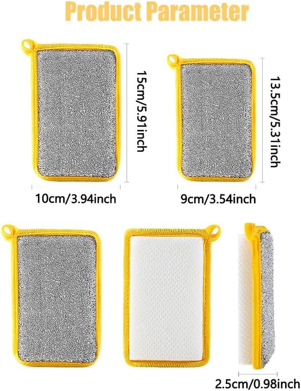 10PCS Multipurpose Dishwashing Rags, 2024 New Double Sided Sponge Kitchen Dishcloth, Multi-Purpose Absorbent Sponge Dishwashing Rags for Washing Dishes Cleaning Kitchen(3.54 * 5.31inch)