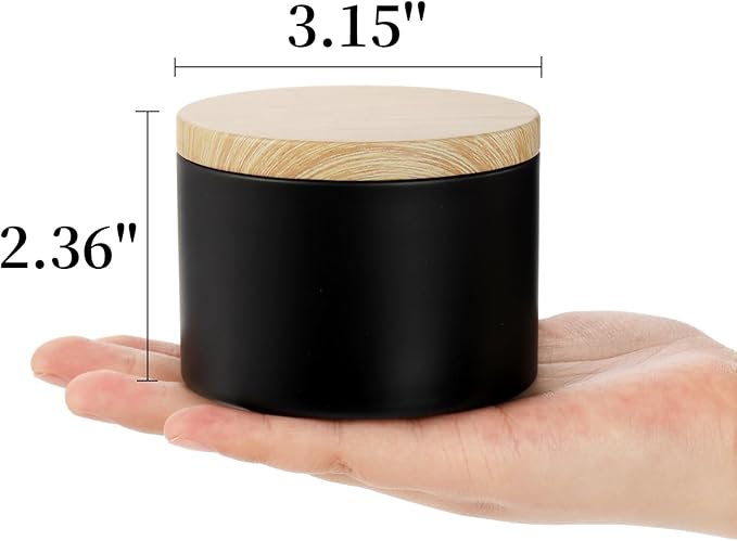 Pumtus 24 Pack 8 OZ Candle Tins, Matte Black Candle Container with Lids, Round Metal Jars for Making Candles, Bulk Empty Candle Vessel, Wax Mold Supplies, Gift Packaging Can for DIY, Storage, Gift