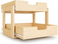 Pull Out Cabinet Organizer, 23''W×21''D×16''H Soft Close Slide Out Wooden Pull out Drawers, Double Tier Slide out Wood Cabinet Organizer, for Base Cabinet Organization in Kitchen, Pantry, Bathroom