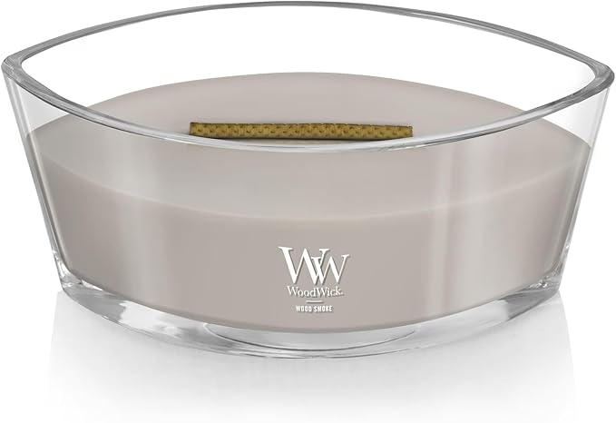 WoodWick Wood Smoke Holiday Candle Gifts for Women and Men, 16 oz Ellipse Candle with Crackling Wick