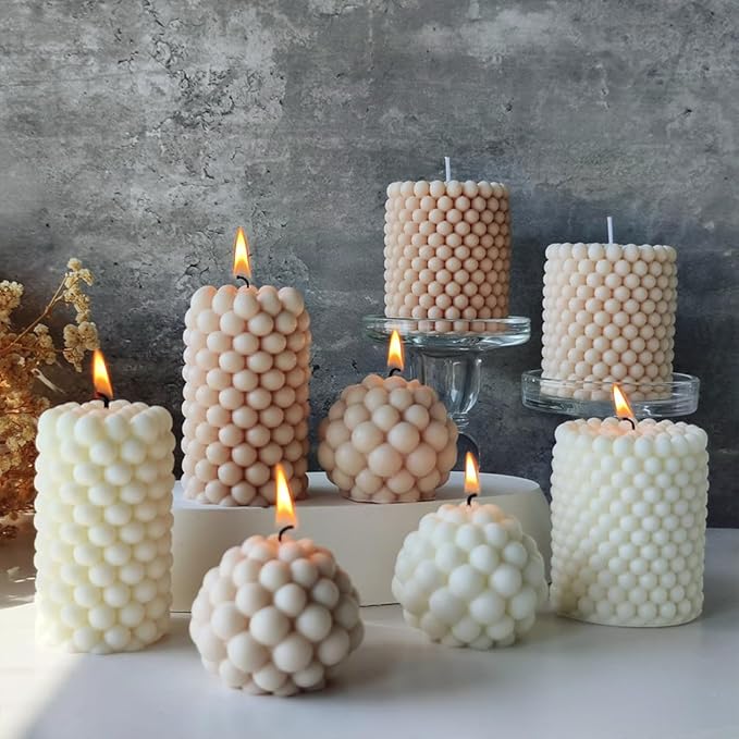Silicone Candle Molds, 3D Bubble Sphere Scented Candle Mold, Cozy Atmosphere Design, Colorless, BPA Free, Silicone Molds for Candle Making, DIY, Resin, Wax, Soap, Clay, Chocolate Etc