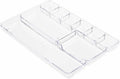 Lorell Drawer Tray Organizer, 9-Compartments, 9.38" x 14" x 1.25", Plastic, Clear