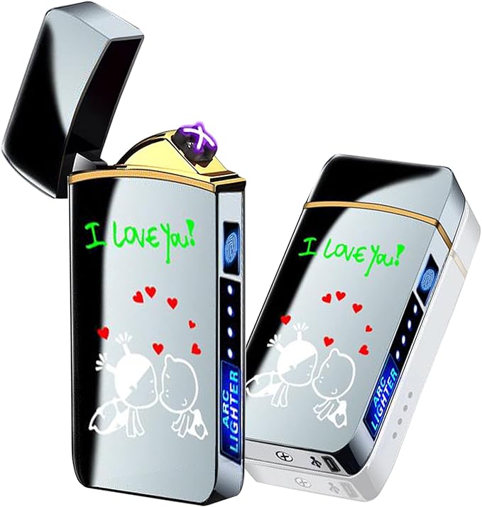 Arc Smart Electric USB Rechargeable Lighter - Windproof Flameless Plasma Lighter for Fire, BBQs, Fireworks, Candle, Camping - Outdoors Indoors (T3-Love)