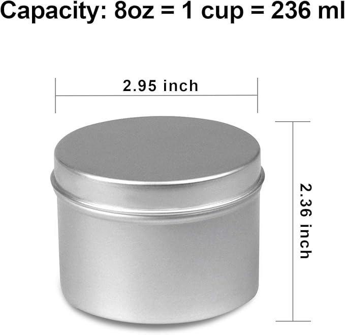 DINGPAI Candle Tin 8oz, Candle Containers for Candle Making, 12 Piece