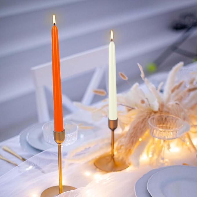 30 Pcs 10 Inch Dripless Taper Candles, Unscented Colorful Long Candles Sticks for Holiday Celebration Display, Home Decor, Dinner, Festival, and Party Decoration.