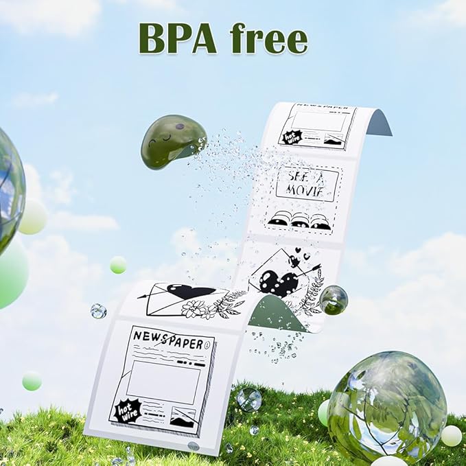 Phomemo Labels for M110 M120 M221 M200 M220 M150 M250 M260 M108 M100 Label Printer, Thermal Paper for Small Business, Barcode, Address, Clothing, Black on White 1.97"x3.15"(50x80mm) 100Label/Roll