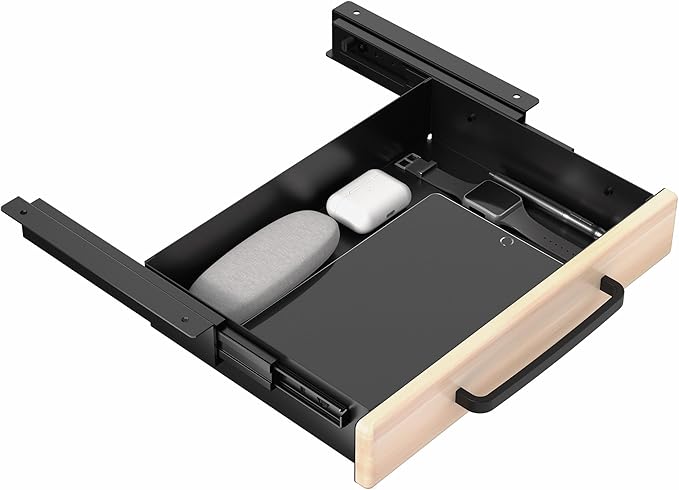 VIVO Under Desk Mounted Sliding Pull-out Drawer for Office Desk, Pull Handle, Storage Organizer for Sit Stand Workstation