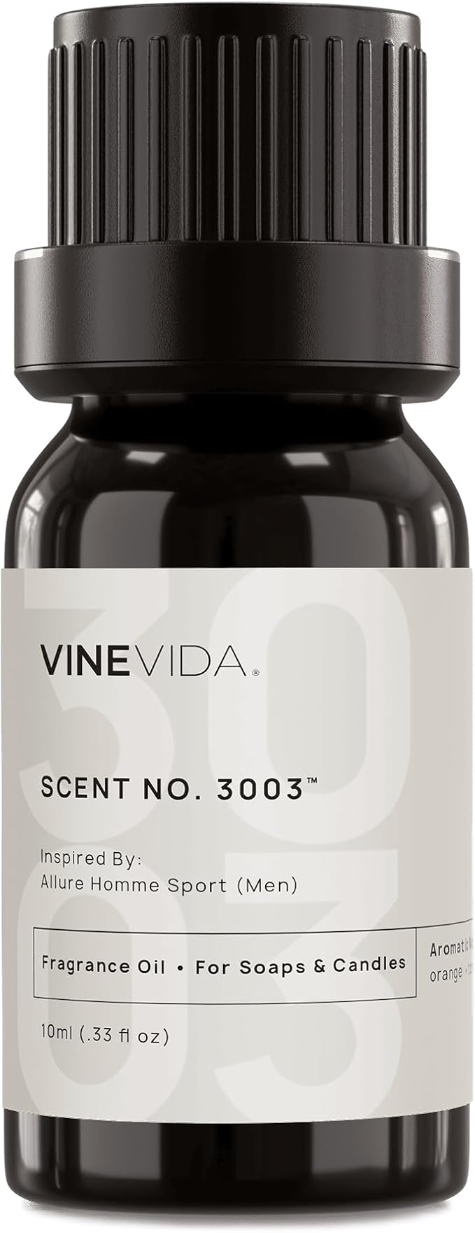 VINEVIDA Scent NO. 3003 Fragrance Oil - 10mL - Inspired by: Allure Homme Sport (Men); Candle Fragrance Oil for Soy Candles - Soap Making Scents