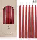 Tapered Dinner Candles - Soy & Paraffin Blend, Dinner Candles with Long-Lasting 7-Hour Burn for Stylish Homes - Candle in Curated Colors Ideal Gift for Hosts, Brides & Event Planners-Red