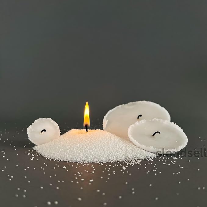 Diablos Customized Powder Candle Making Kit, 200GM Wax with 20 Wicks Refillable Beaded Wax Sand DIY Pearled Candle All Natural Reusable Candle Making Kit Self Extinguish Candle for Home Decor, White