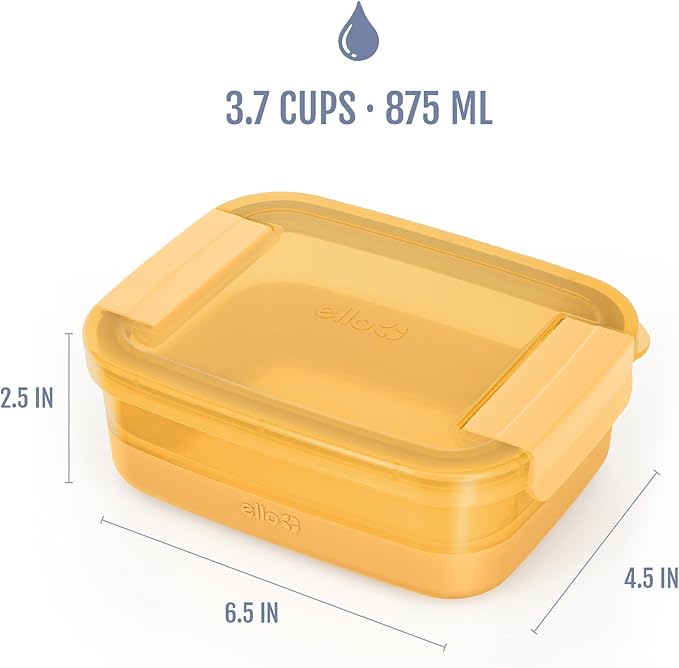 Ello Plastic 3.7 Cup Meal Prep Set 10 Pc, 5 Pack Set - BPA Free Plastic Food Storage Container with Silicone Boot and Airtight Plastic Lids, Dishwasher, Microwave, and Freezer Safe, Meadow