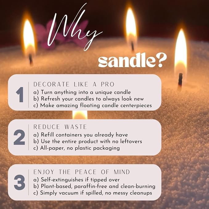 Pearled Candles Sand and 30 Wicks 18 Oz-Refillable Vanilla Scented Pearled Candle Non Toxic Luxury Long Lasting up to 120 Hours-Natural Pearl Powder Wax Sand Candle Beads Kit for Candles Making White