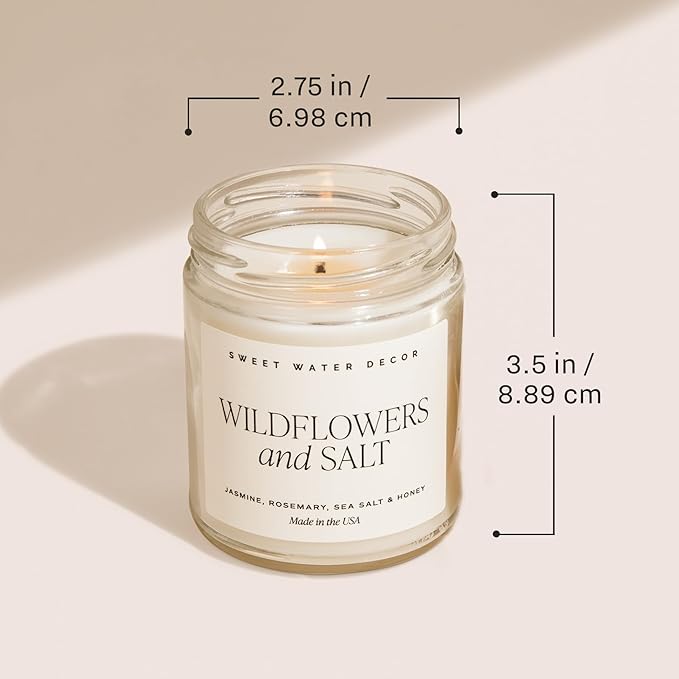 Sweet Water Decor Sugar Cookies Candle - Sugar Cookies, Vanilla, and Buttercream Scented Soy Christmas Candles and Decor for Home - 9oz. Clear Jar Soy Candle, Made in The USA