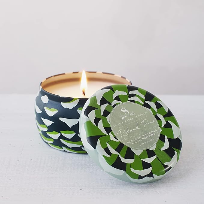 Soap & Paper Factory Roland Pine 6 oz Large Tin Soy Candle
