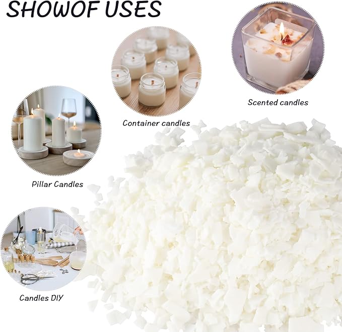 Wfmolcand Natural Soy Wax DIY Candle Making Supplies-Soy Wax Flakes- Making from Farm, No Additives, Harmless and Pure 2 lb (32 oz)