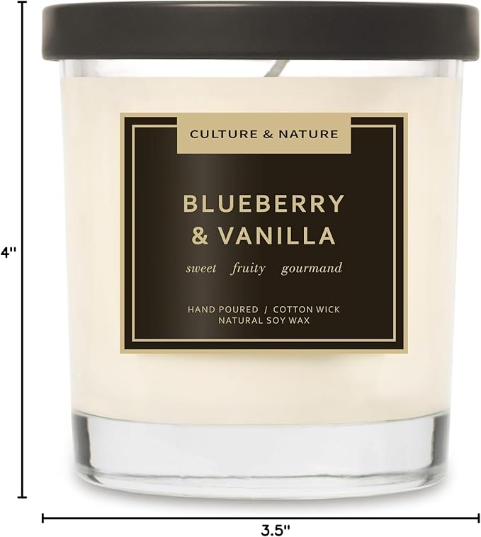 CULTURE & NATURE Natural Soy Wax Candle 7oz (Blueberry & Vanilla)