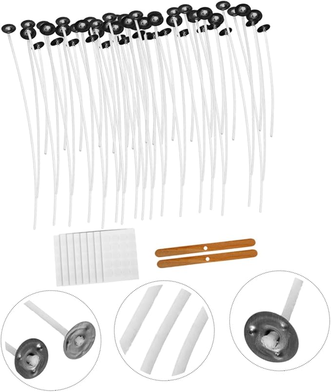 KONTONTY 1set Candle Making Kit Candle Wicks Wick Holders and Stickers Essential Supplies for Home Parties
