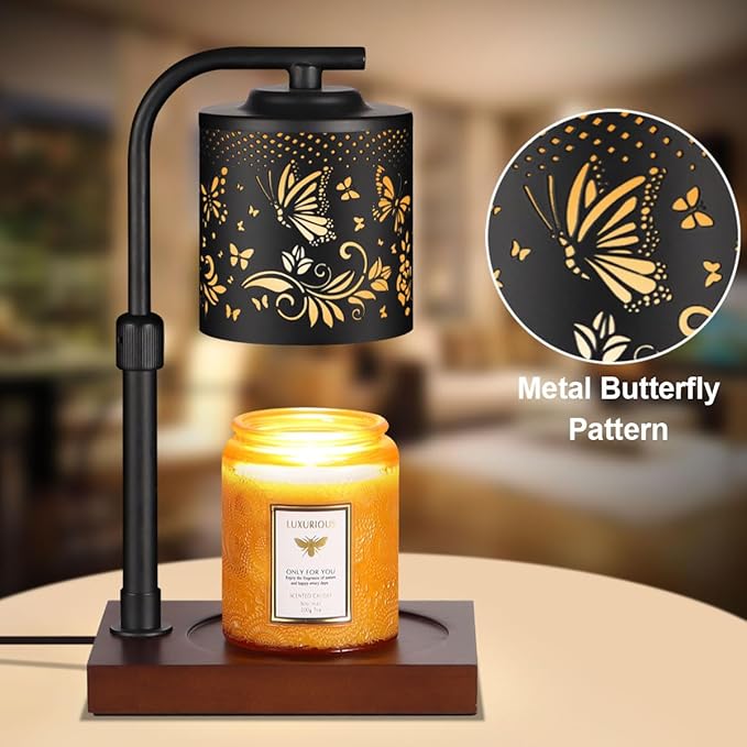 Candle Warmer Lamp with Adjustable Height Dimmable for New Home Decor Electric Candle Warmer for Jar Candles Birthday Gifts for Women Mom(05-Butterfly)