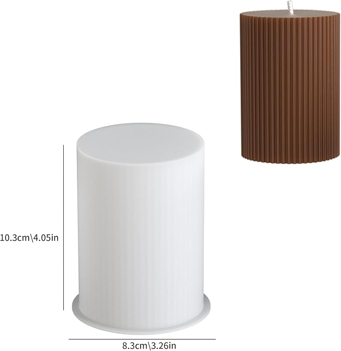 2 Pack Stripe Cylinder Pillar Spiral Candle Resin Mold - Resin Casting Silicone Molds for Home Decor & Candle Making Wave Spiral Mold