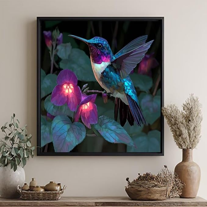 Paint by Numbers Kit for Adults Flower Paint by Numbers Bird DIY Crafts for Adults Canvas Paintings Kits, Hobbies for Women Art With Accessories for Home Wall Decor 32x32 Inch Without Frame 6-90XC