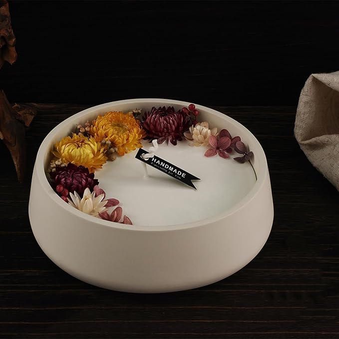 Oval Candle Boat Jar Molds, Creative Silicone Vessels Pot Molds, Concrete Container Storage Tray Making Moulds for Storage Holder Jewelry Box Vase Aroma Cup (Round)