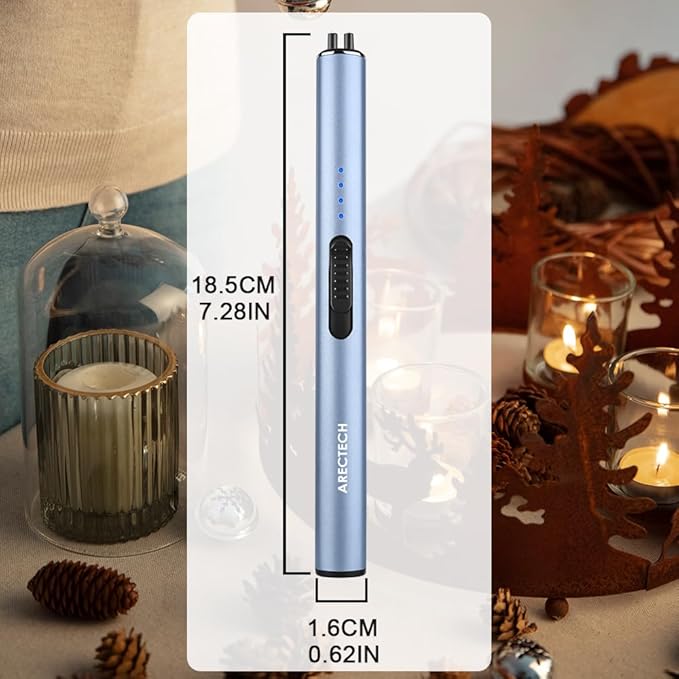 ARECTECH Electric Candle Rechargeable Lighter Arc Plasma Lighters for Candle Kitchen Camping Christmas Type-C Blue
