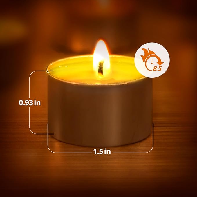 Tea Lights Candles 100 Pack 8 Hours, Tea-8H-100Pack