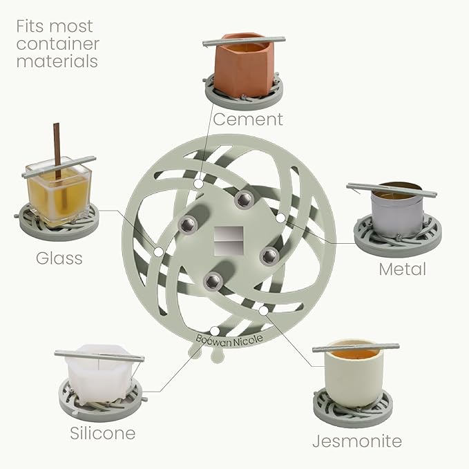 BOOWAN NICOLE Universal Wick Centering Setter Tool for Candle Making - Center & Set Wicks in 1 Second, Wick Holder for Most Candle Jar & Refill Sizes (Pro A0399*1)