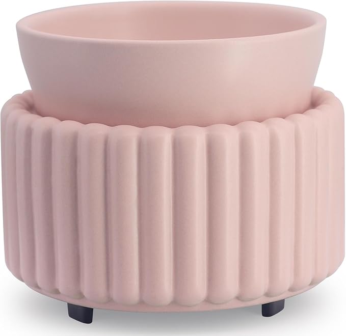 VICTORIA AROMA Ceramic Wax Melter 3-in-1 Candle Warmer for Scented Wax - Electric Fragrance Burner for Home, Office, Bedroom - Gift & Décor（Pink）