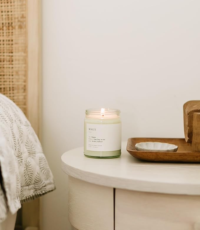 Brooklyn Candle Studio Maui Jar Candle - Luxury Scented Candle, Vegan Soy Wax, Hand Poured in The USA, 50 Hour Slow Burn Time - 7.5oz