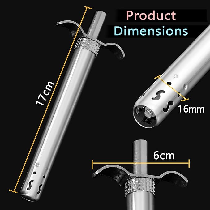 Easy Grip Premium Waterproof Stainless Steel Matt Finish Regular Gas Lighter for Gas Stove, Restaurants & Kitchen Use (2pack)