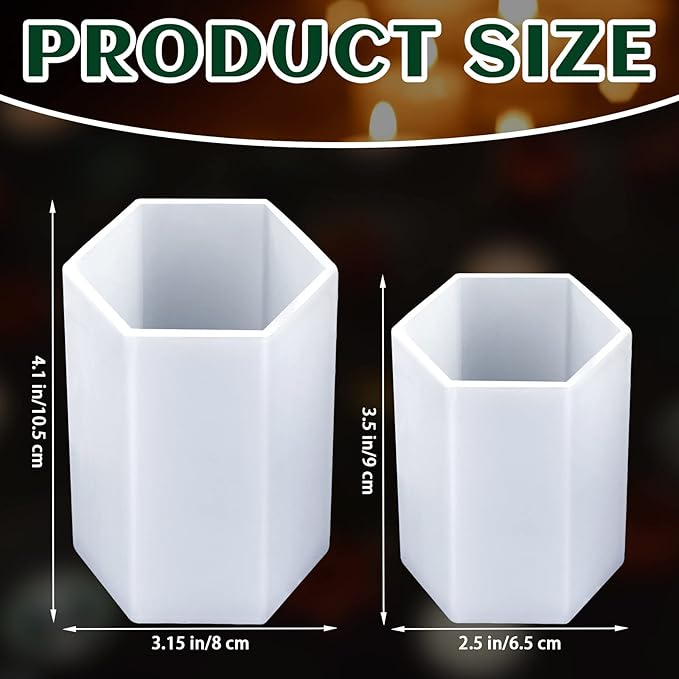 Silicone Candle Molds for Candles Making, 4PCS Cylinder and 2PCS Hexagon Resin Mold for Candle, DIY Crafts