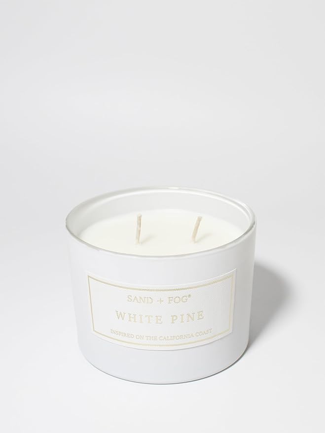Sand + Fog Scented Candle - White Pine – Additional Scents and Sizes – 100% Cotton Lead-Free Wick - Luxury Air Freshening Jar Candles - Perfect Home Decor – 12oz …