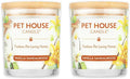 One Fur All Pet House Candle 2 Pack - Plant-Based/Soy - Clean Burning Scented, Long Lasting Pet Odor Candle for Home - Vanilla Sandalwood