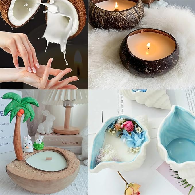 TooGet Natural Coconut Wax 14 oz - DIY Handmade Scented Candle Making Supplies Pure White Coconut Wax, Melting Point 41°/106°F