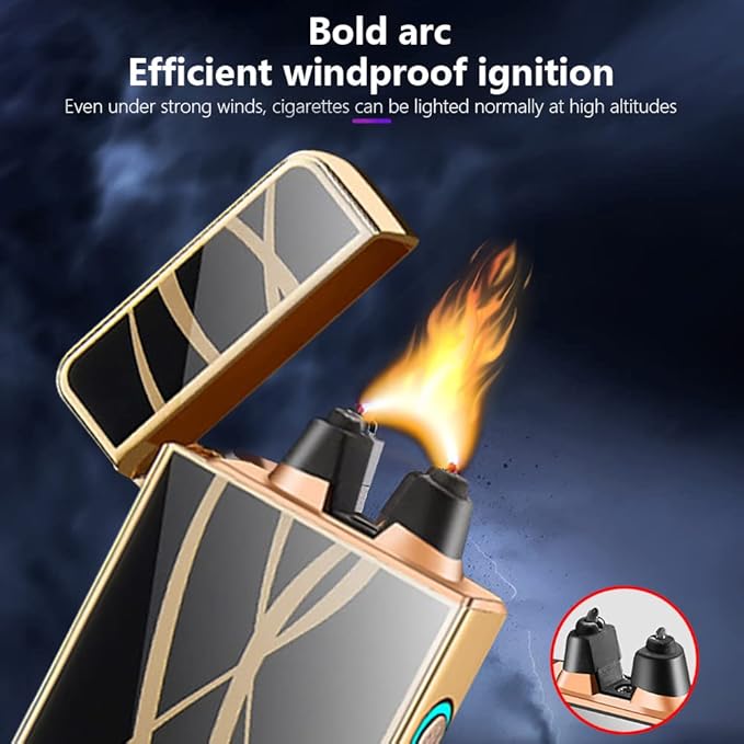SKRFIRE Flameless Electric USB Rechargeable Windproof Plasma Lighter - Portable Fashion Outdoor for Camping, Hiking(Thread)