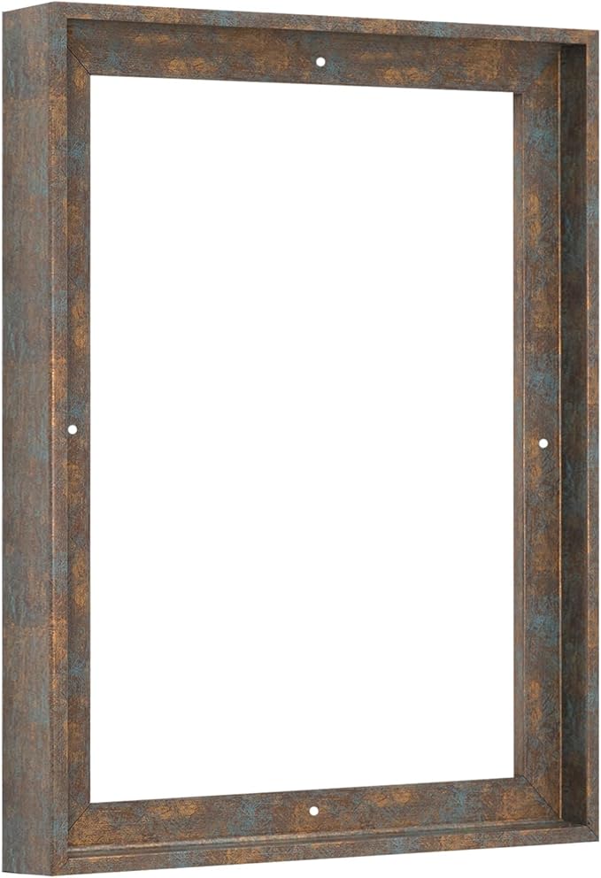 Pixy Canvas Floater Frame 5x15 for 1-1/2 (1.5) inch Deep Canvas Paintings/Canvas Prints/Wood Canvas Panels/Wall Art/Wall Decor/Home Decor/Artwork (Rusty Blue, 5 x 15 inch, Portrait)