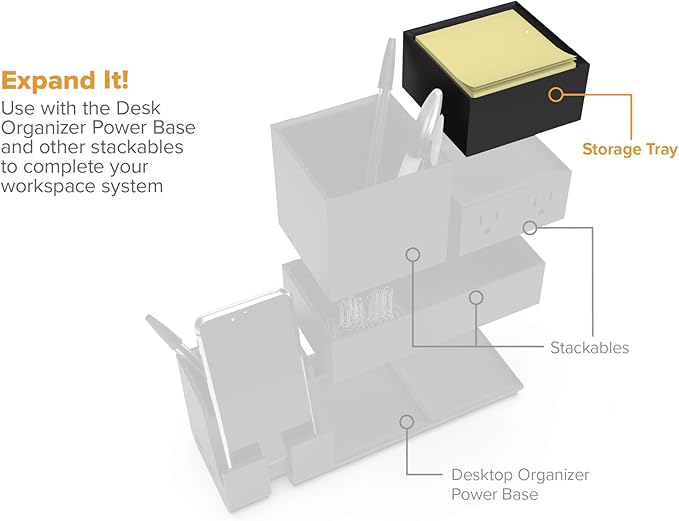 Bostitch Office Konnect Desk Organizer Accessory Tray, Stacks for Desktop Storage, Black