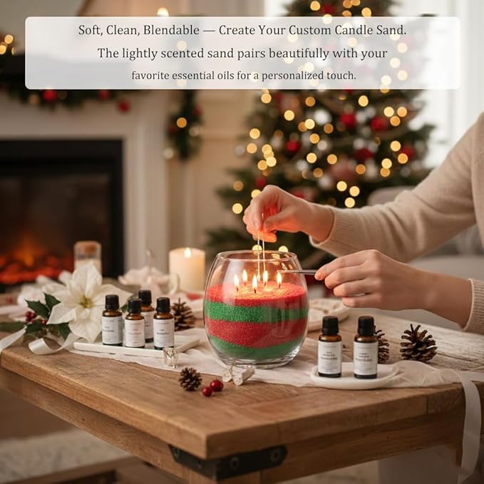Monivi Scented Candle Sand with Wicks 1.1lb Red Pearled Candle Beads Sand Candles with Wicks for Mothers Day Gift 85 Burn Hours Refillable Candle Wax for DIY Candle Making(Scented Rose)