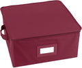 Covermates Keepsakes Zip-Top Storage Box Set, 3 Pack Heavy Duty Polyester Organizer Bins, Stackable Design, ID Window, Reinforced Handles, Closet Home Storage, Scarlett Red