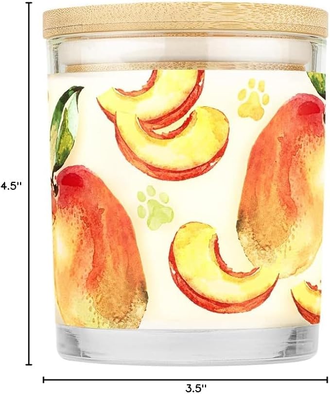 Pet House Plant-Based Pet Odor Candles, Clean Burning, Long Lasting Candle, 60 Hour Burn Time with a Natural Fiber Wick - Mango Peach
